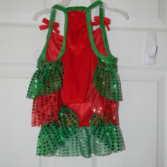 Pet Spirit Green Red Sequined Christmas Dog Apparel Tutu Sz M NWOT - Picture 2 of 2